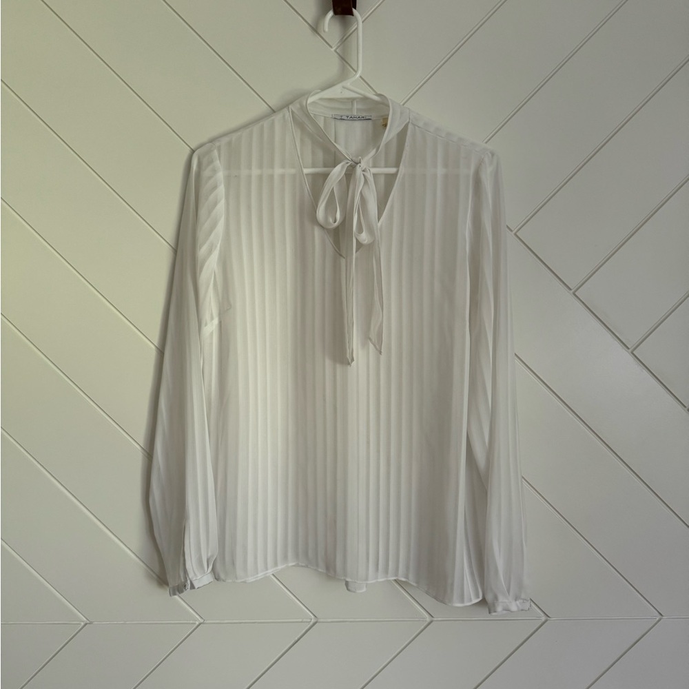 Tahari Blouse with Tie Neck